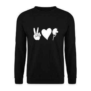 Steckenpferd Hobby Horsing - Unisex Pullover - Schwarz - Vorne - Alina (178cm) & Michal (187cm)