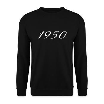 1950's Birthday Gift, Original since 1950 - Unisex Sweatshirt - black - Front - Alina (178cm) & Michal (187cm)