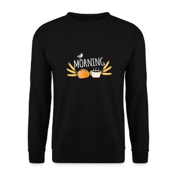Guten Morgen - Unisex Pullover - Schwarz - Vorne - Alina (178cm) & Michal (187cm)