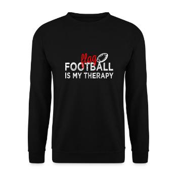 Flag Football Is My Therapy - Unisex Sweatshirt - black - Front - Alina (178cm) & Michal (187cm)