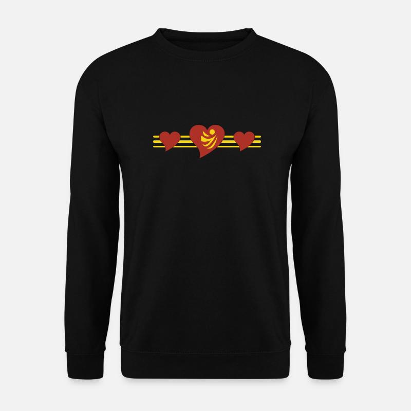 Herz mit Linien - Unisex Pullover - Schwarz