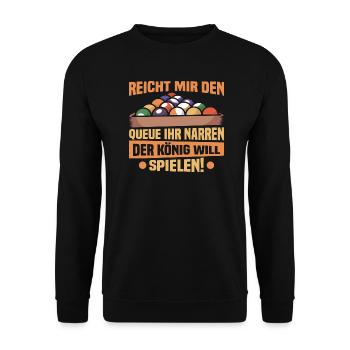 Billard-König - Snooker Pool 8 9 Ball Billard - Unisex Pullover - Schwarz - Vorne - Alina (178cm) & Michal (187cm)