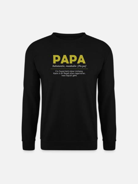 Papa Superheld Duden - Unisex Pullover - Schwarz