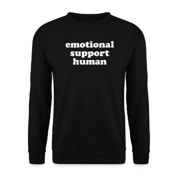 Emotional Support Human - Unisex Pullover - Schwarz - Vorne - Alina (178cm) & Michal (187cm)