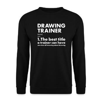 Drawer Trainer Definition Drawing - Unisex Pullover - Schwarz - Vorne - Alina (178cm) & Michal (187cm)