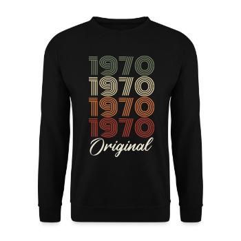 1970 Cadeau D'anniversaire Vintage Original 1970 - Sweat-shirt Unisexe - noir - Devant - Alina (178cm) & Michal (187cm)