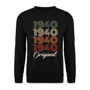 1940 Cadeau D'anniversaire Vintage Original 1940 - Sweat-shirt Unisexe - noir - Devant - Alina (178cm) & Michal (187cm)