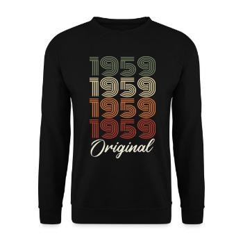 1959 Original Vintage Geburtstagsgeschenk 1959 - Unisex Pullover - Schwarz - Vorne - Alina (178cm) & Michal (187cm)