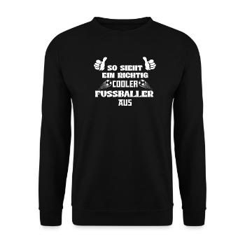 So sieht ein richtig cooler Fussballer aus - Unisex Pullover - Schwarz - Vorne - Alina (178cm) & Michal (187cm)