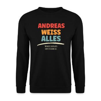 Andreas weiss Alles - Unisex Pullover - Schwarz - Vorne - Alina (178cm) & Michal (187cm)