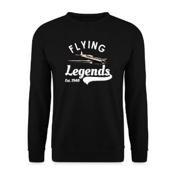 Aviation vintage design - Flying Legends - Unisex Sweatshirt - black - Front - Alina (178cm) & Michal (187cm)