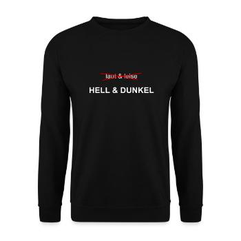 laut&leise - HELL&DUNKEL - Unisex Pullover - Schwarz - Vorne - Alina (178cm) & Michal (187cm)
