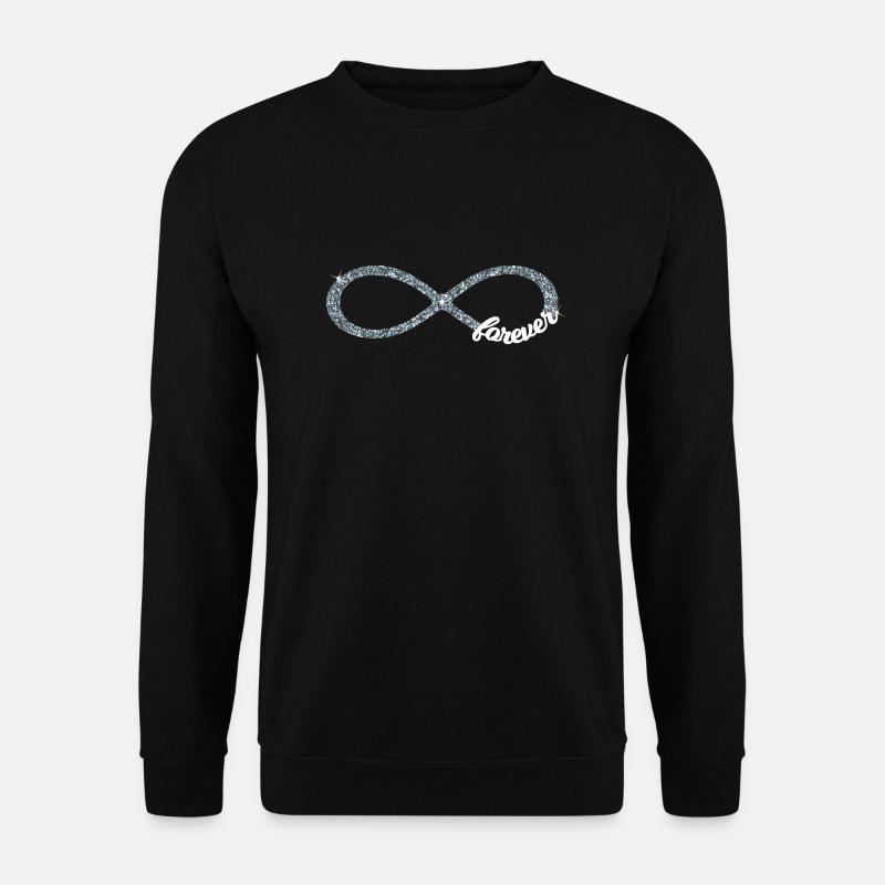 Infinity forever Love Unendlichkeit silber Glitzer - Unisex Pullover - Schwarz