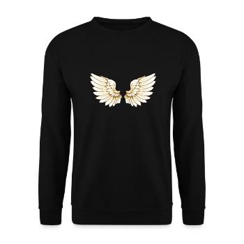 Flügelpaar - Unisex Pullover - Schwarz - Vorne - Alina (178cm) & Michal (187cm)