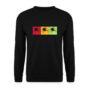 couleurs carrés motif araignée colorée de - Sweat-shirt Unisexe - noir - Devant - Alina (178cm) & Michal (187cm)