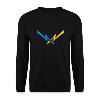 2 blitze muster elektrisch strom energie starkstro - Unisex Pullover - Schwarz - Vorne - Alina (178cm) & Michal (187cm)