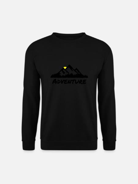 Abenteuer, Berge und Wald - Unisex Pullover - Schwarz
