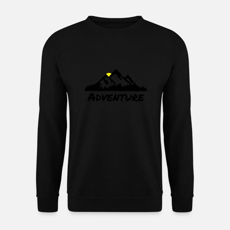 Abenteuer, Berge und Wald - Unisex Pullover - Schwarz