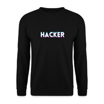 hacker. gift - Unisex Sweatshirt - black - Front - Alina (178cm) & Michal (187cm)