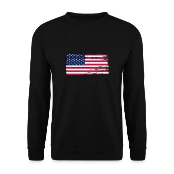 Style vintage original du drapeau américain - Sweat-shirt Unisexe - noir - Devant - Alina (178cm) & Michal (187cm)