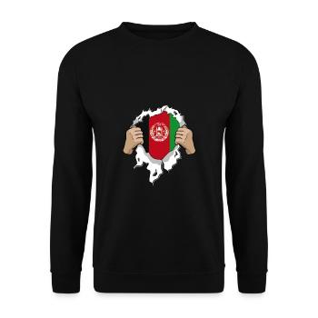Afghanistan Motorrad Helm Motorradfahrer - Unisex Pullover - Schwarz - Vorne - Alina (178cm) & Michal (187cm)