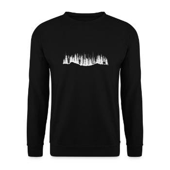 Forêt Minimaliste Nature Amoureux de la nature Outdoor - Sweat-shirt Unisexe - noir - Devant - Alina (178cm) & Michal (187cm)