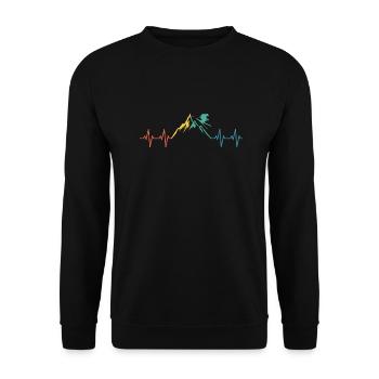 Ski Heartbeat Montagnes Montagnes Hiver - Sweat-shirt Unisexe - noir - Devant - Alina (178cm) & Michal (187cm)