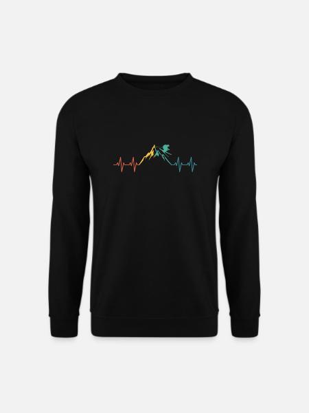 Ski Herzschlag Berg Berge Winter - Unisex Pullover - Schwarz