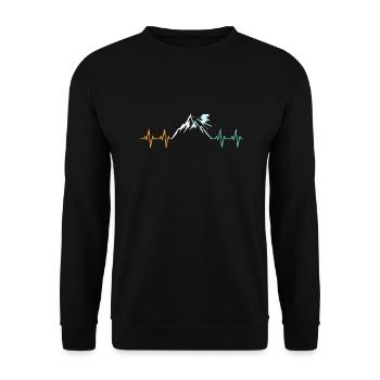 Ski Montagne Heartbeat Montagne - Sweat-shirt Unisexe - noir - Devant - Alina (178cm) & Michal (187cm)