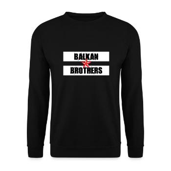 balkan brothers - Unisex Pullover - Schwarz - Vorne - Alina (178cm) & Michal (187cm)