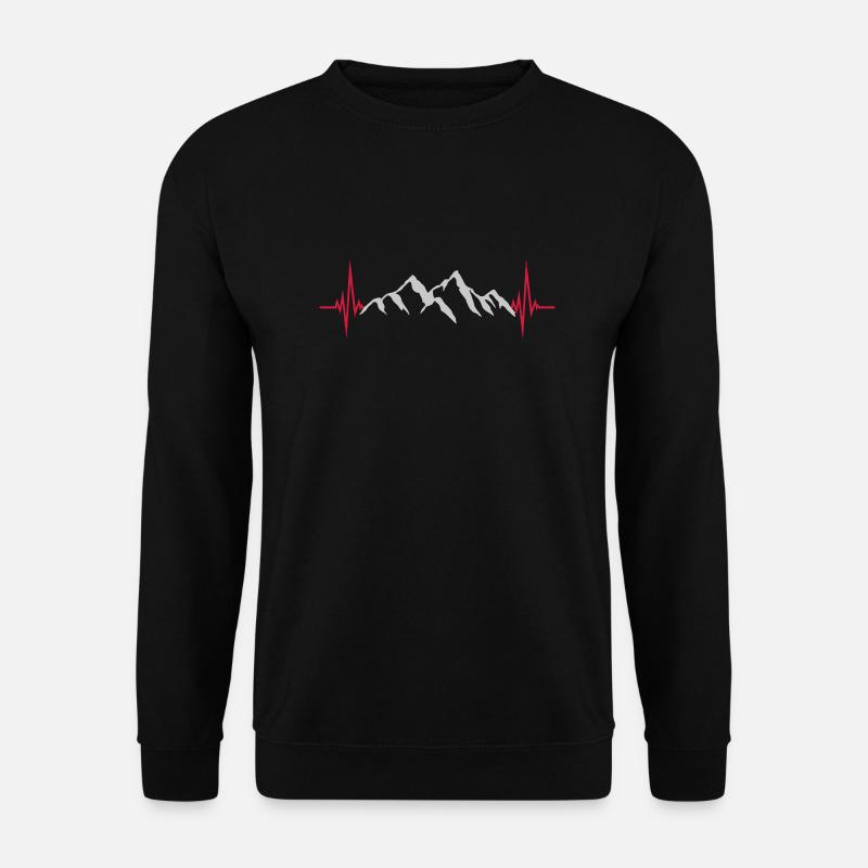 Puls Berge Landschaft Silhouette - Unisex Pullover - Schwarz