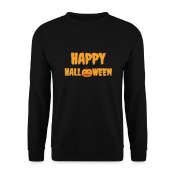 Happy Halloween - Unisex Pullover - Schwarz - Vorne - Alina (178cm) & Michal (187cm)