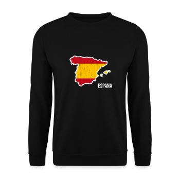 Spain, flag, outline, souvenir - Unisex Sweatshirt - black - Front - Alina (178cm) & Michal (187cm)
