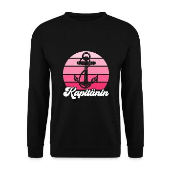 Segeln Bootsführerschein Seglerin Kapitänin - Unisex Pullover - Schwarz - Vorne - Alina (178cm) & Michal (187cm)