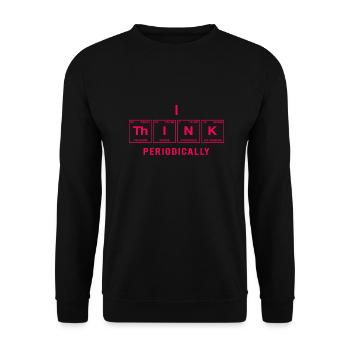 I THINK - mit Elementen des Periodensystems - Unisex Pullover - Schwarz - Vorne - Alina (178cm) & Michal (187cm)