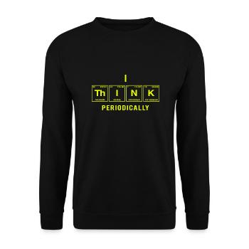 Je PENSE (périodiquement) - Drôle de dicton - Sweat-shirt Unisexe - noir - Devant - Alina (178cm) & Michal (187cm)