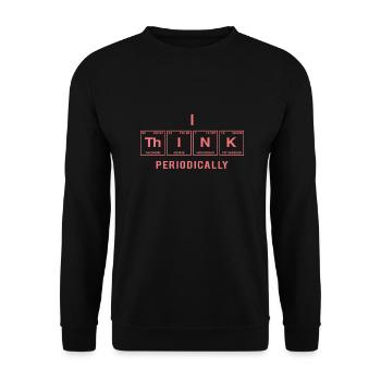 I THINK - mit Elementen des Periodensystems - Unisex Pullover - Schwarz - Vorne - Alina (178cm) & Michal (187cm)
