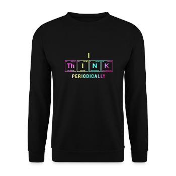 Je PENSE (périodiquement) - Drôles de dictons - Sweat-shirt Unisexe - noir - Devant - Alina (178cm) & Michal (187cm)