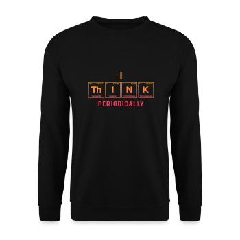 Je PENSE (périodiquement) - Drôles de dictons - Sweat-shirt Unisexe - noir - Devant - Alina (178cm) & Michal (187cm)