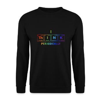 Je PENSE (périodiquement) - Drôles de dictons - Sweat-shirt Unisexe - noir - Devant - Alina (178cm) & Michal (187cm)