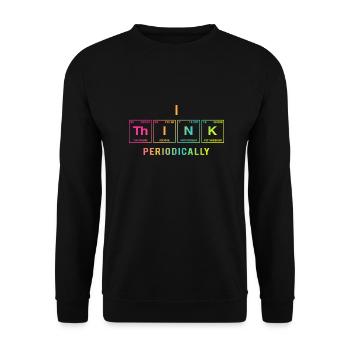 Je PENSE (périodiquement) - Drôles de dictons - Sweat-shirt Unisexe - noir - Devant - Alina (178cm) & Michal (187cm)