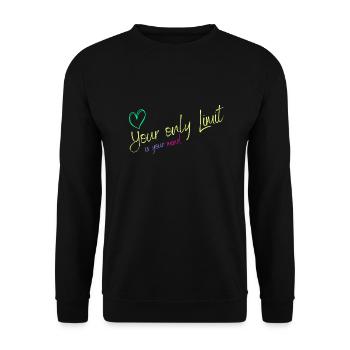 Motivation - ohne Grenzen / keine Limits - Unisex Pullover - Schwarz - Vorne - Alina (178cm) & Michal (187cm)