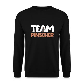 Hund Pinscher - Unisex Pullover - Schwarz - Vorne - Alina (178cm) & Michal (187cm)