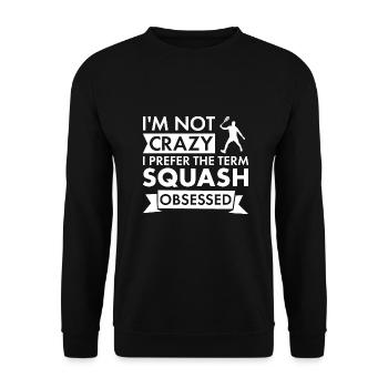 Sport Je ne suis pas fou de squash - Sweat-shirt Unisexe - noir - Devant - Alina (178cm) & Michal (187cm)