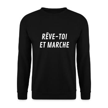 Rêve toi et marche - Sweat-shirt Unisexe - noir - Devant - Alina (178cm) & Michal (187cm)
