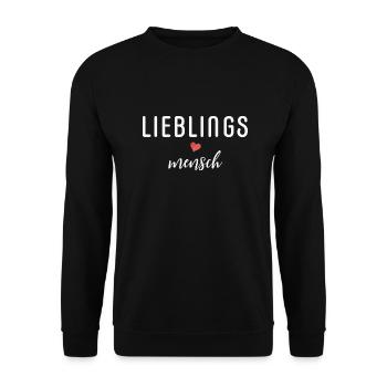 Lieblingsmensch - Unisex Pullover - Schwarz - Vorne - Alina (178cm) & Michal (187cm)