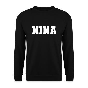 Name - Nina - Unisex Pullover - Schwarz - Vorne - Alina (178cm) & Michal (187cm)