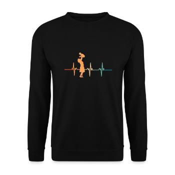 Battement de cœur maman - Sweat-shirt Unisexe - noir - Devant - Alina (178cm) & Michal (187cm)