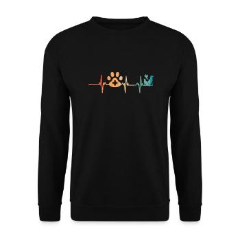 Veterinary heartbeat - Unisex Sweatshirt - black - Front - Alina (178cm) & Michal (187cm)