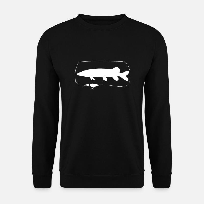 Pike with wobbler - Unisex Sweatshirt - black